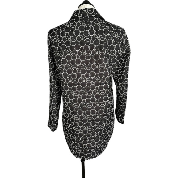Calvin Klein Geometric Circles Button Front Coat Lined in Pink Size Medium - Picture 4 of 14
